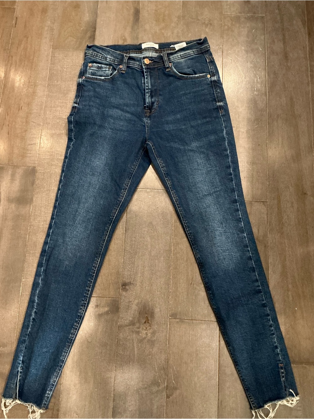 🔥 Kensie Jeans The Violet High Rise Skinny Size 4 / 27 Frayed Step Hem Slit